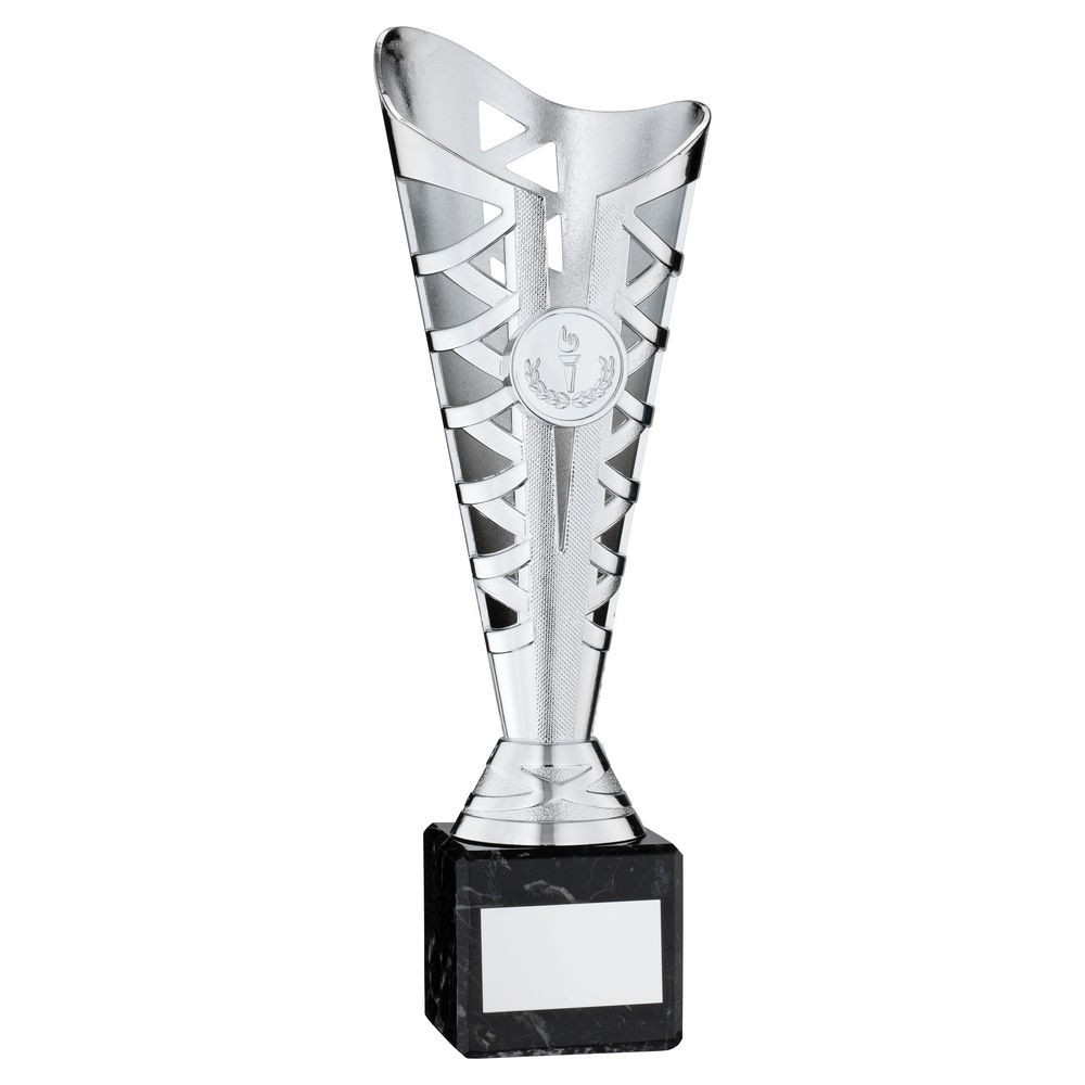Silver Plastic Titan Cup on Black Marble Base