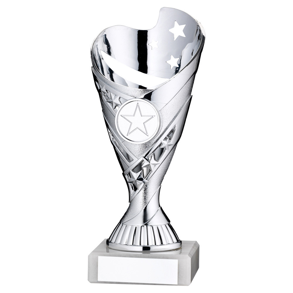 Silver and Purple Plastic 'SABRE' Cup on Marble Base