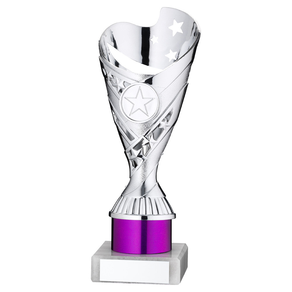 Silver and Purple Plastic 'SABRE' Cup on Marble Base