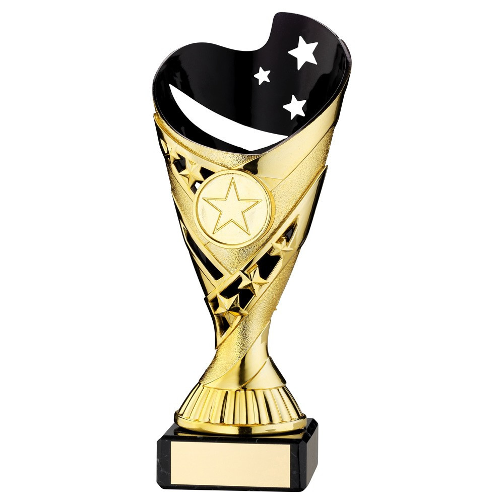 Gold and Black Plastic 'SABRE' Cup on Marble Base