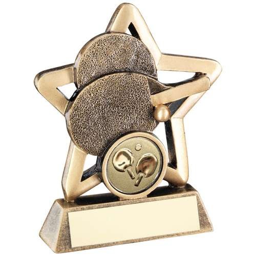 Bronze/Gold Table Tennis Mini Star Trophy