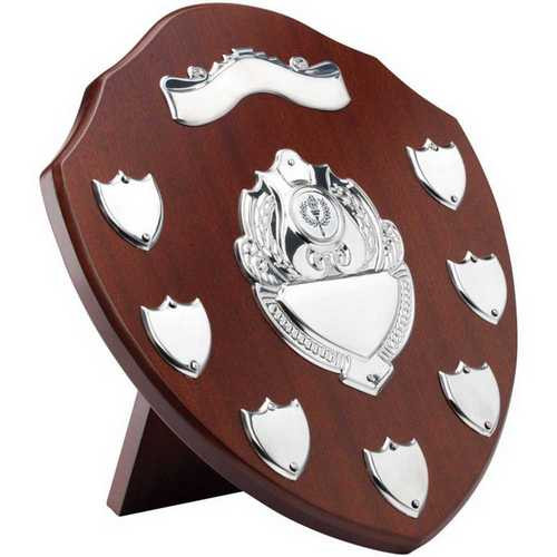 Mahogany 7 Years Annual Shield with Chrome Fronts