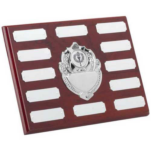 Rosewood 12 Years Annual Plaque with Chrome Fronts