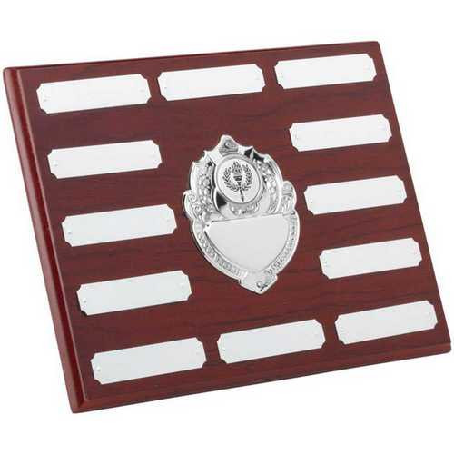 Rosewood 12 Years Annual Plaque with Chrome Fronts