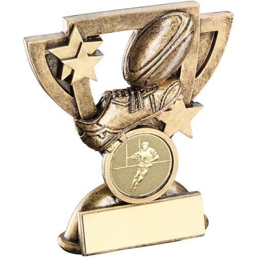 Bronze/Gold Rugby Mini Cup Trophy