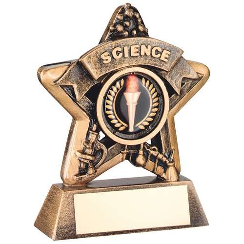 Mini Star 'Science' Trophy - Bronze/Gold Science