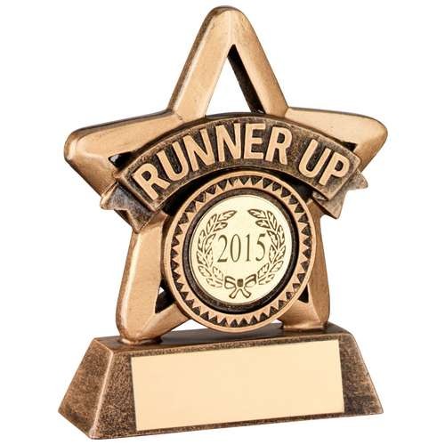 Bronze/Gold Resin 'Runner Up' Mini Star Trophy