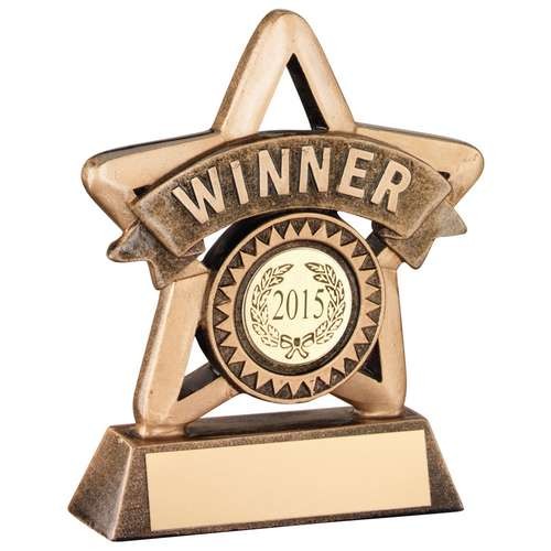Bronze/Gold Resin 'Winner' Mini Star Trophy