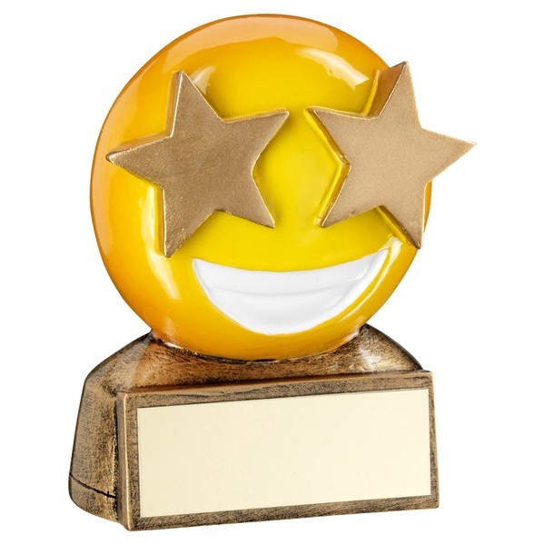 Yello Star Eyes Emoji Trophy