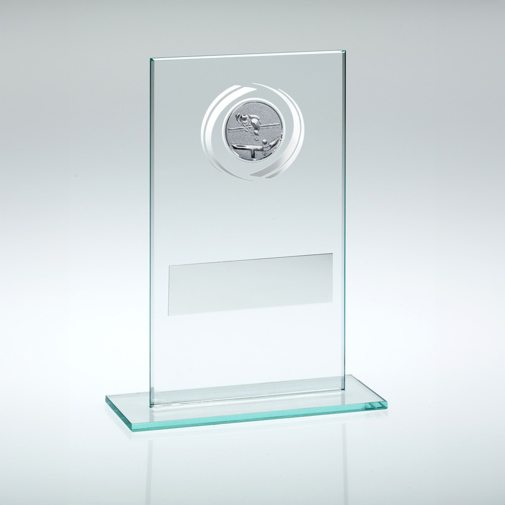 Jade Glass Award with Silver Pool & Snooker Insert