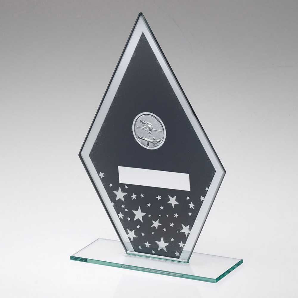 Grey/Silver Printed Glass Diamond with Pool/Snooker Centre