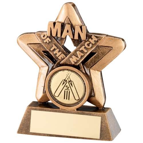Bronze/Gold Man of the Match Mini Star Trophy