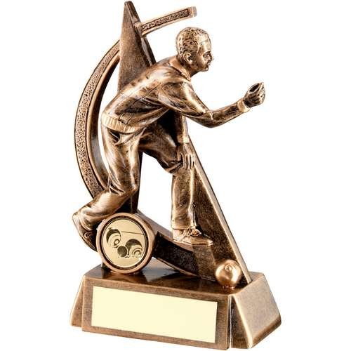 Bronze/Gold Male Lawn Bowls Geo Figure Trophy