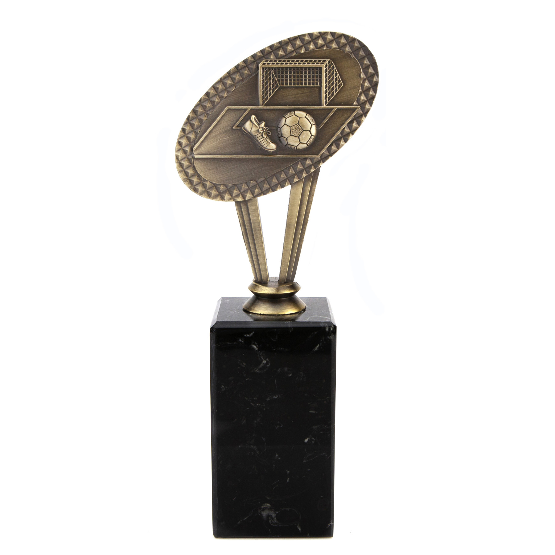 Antique Gold Metal Football Award on Marble Base