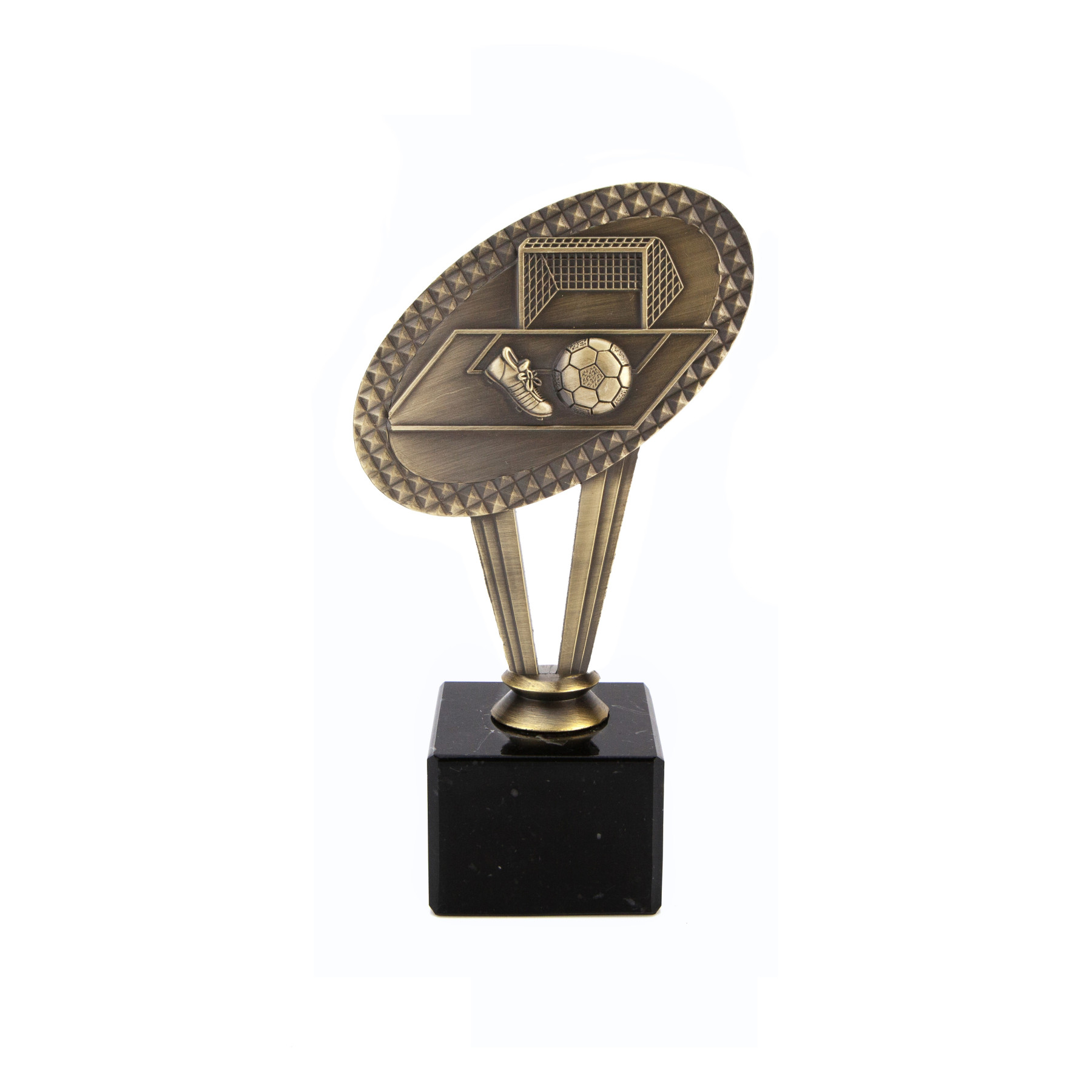 Antique Gold Metal Football Award on Marble Base