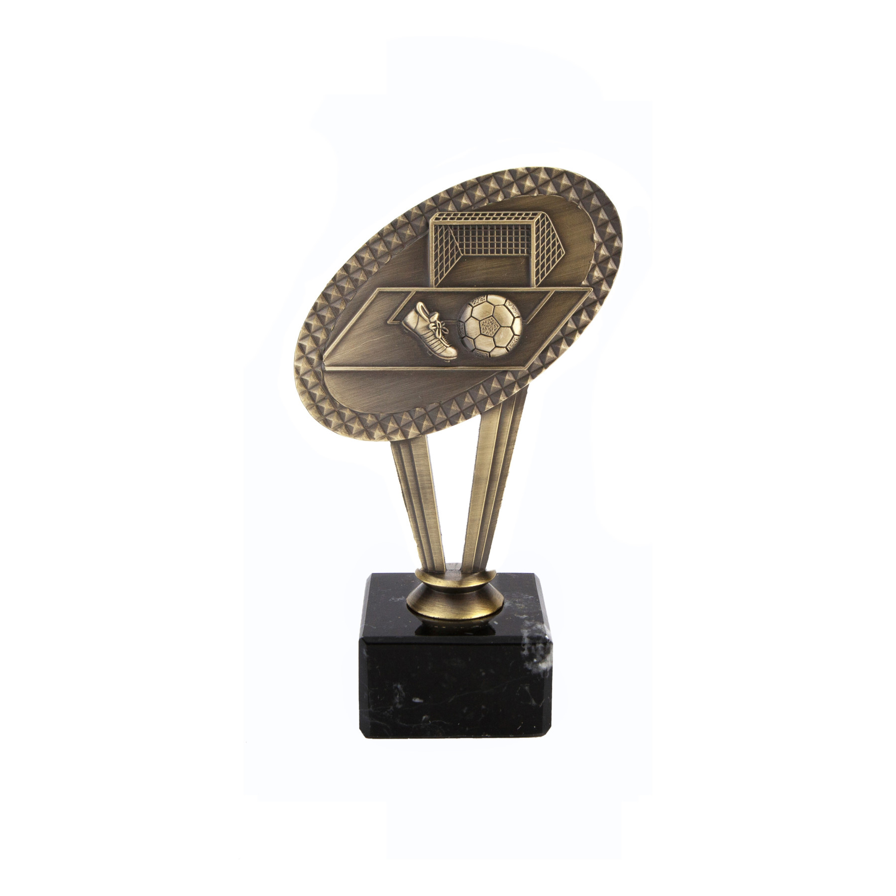 Antique Gold Metal Football Award on Marble Base