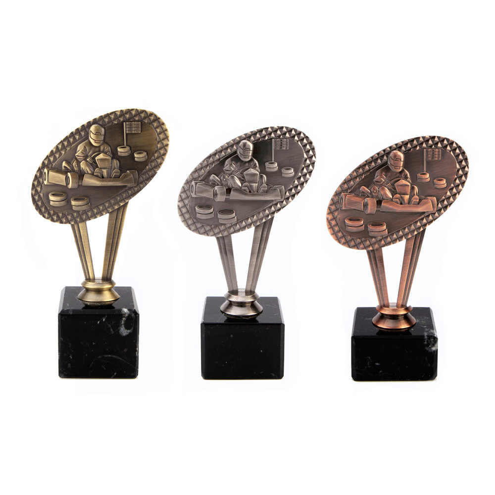 Metal Karting Award on Marble Base