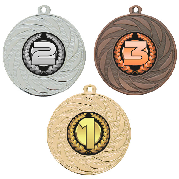 1st, 2nd & 3rd Place 50mm Medal