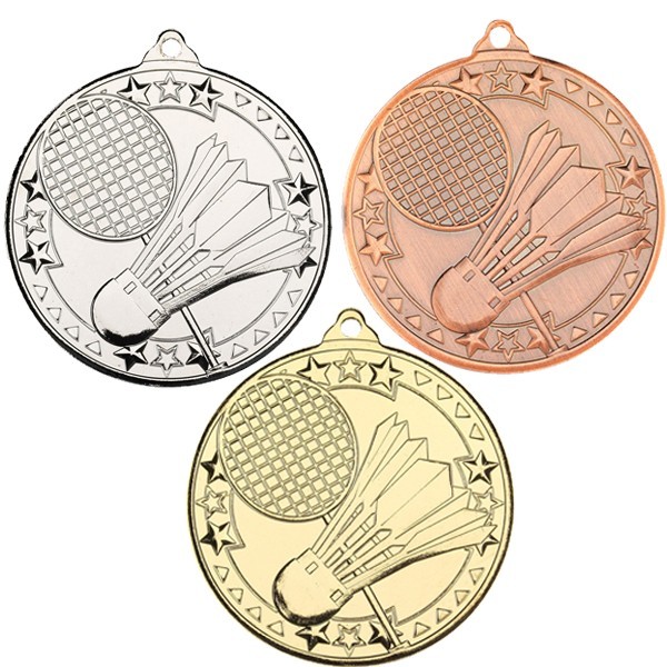 Badminton Tri Star Medal 50mm