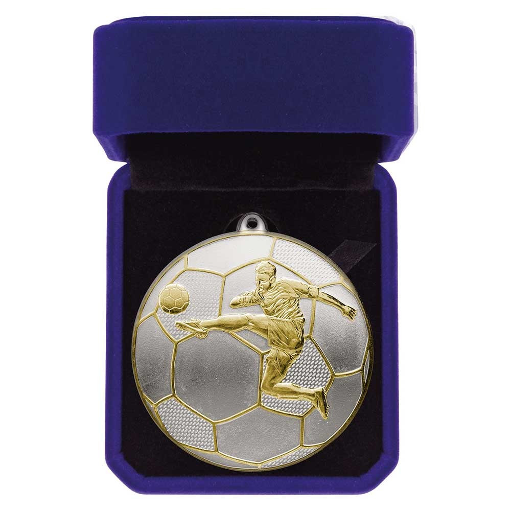 Premiership Football Medal Box Gold & Silver