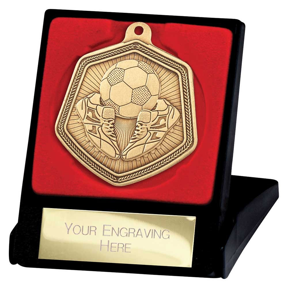 Falcon Football Medal & Box Silver