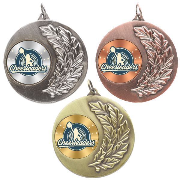 Cheerleading Laurel Wreath 50mm Medal