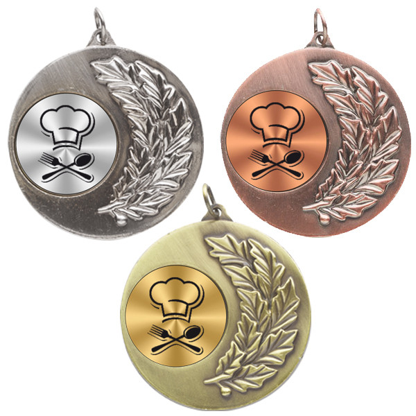 Cooking Laurel Wreath 50mm Medal