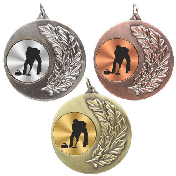 Curling Laurel Wreath 50mm Medal