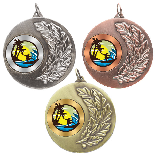 Surfing Laurel Wreath 50mm Medal