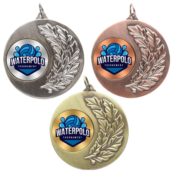 Water Polo Laurel Wreath 50mm Medal