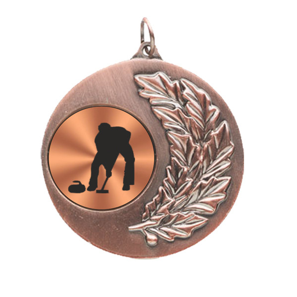 Curling Laurel Wreath 50mm Medal