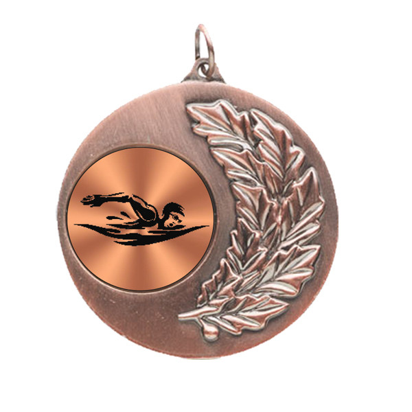 Swimming Laurel Wreath 50mm Medal