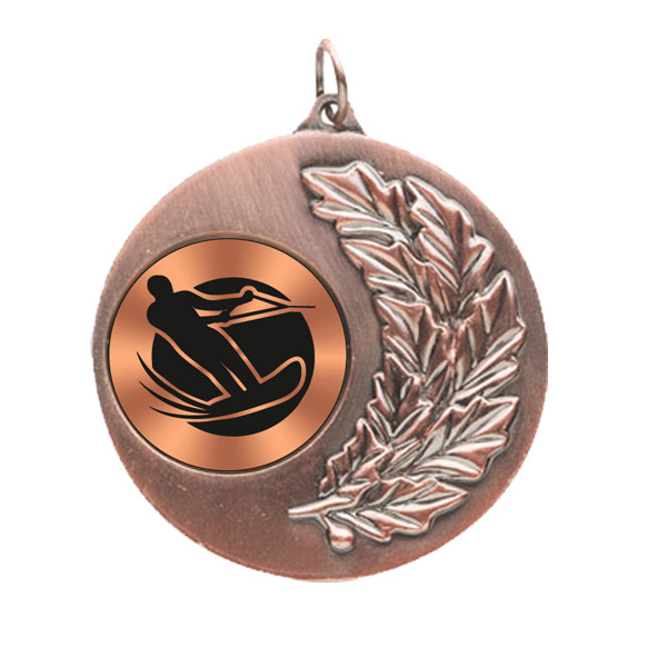 Water Skiing Laurel Wreath 50mm Medal
