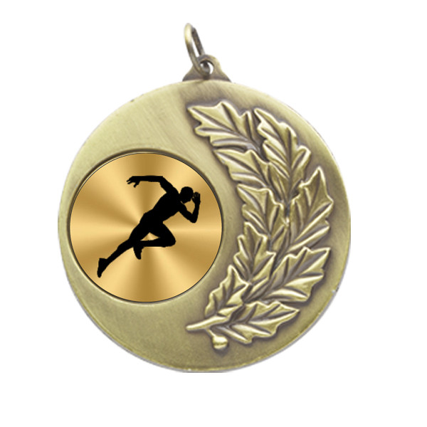 Male Athletics Laurel Wreath 50mm Medal