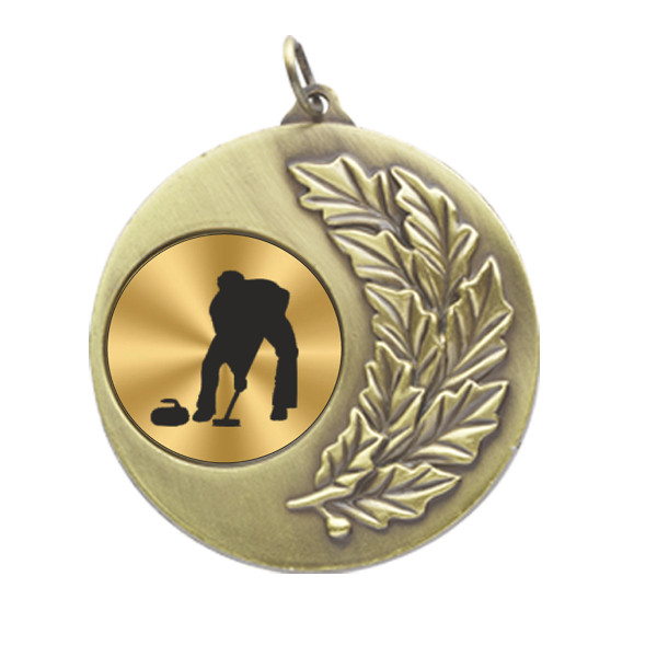 Curling Laurel Wreath 50mm Medal