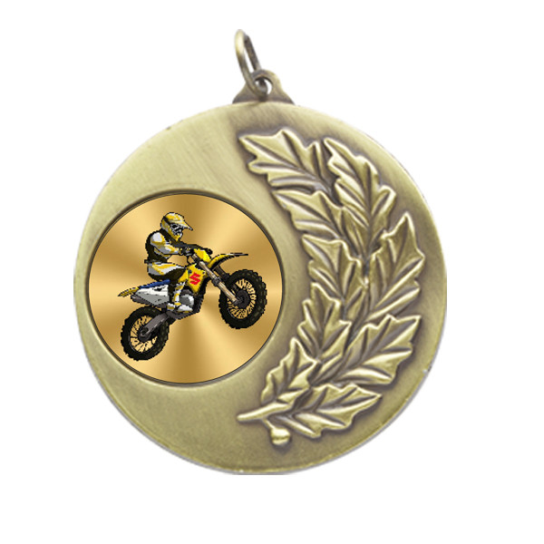 Motocross Laurel Wreath 50mm Medal