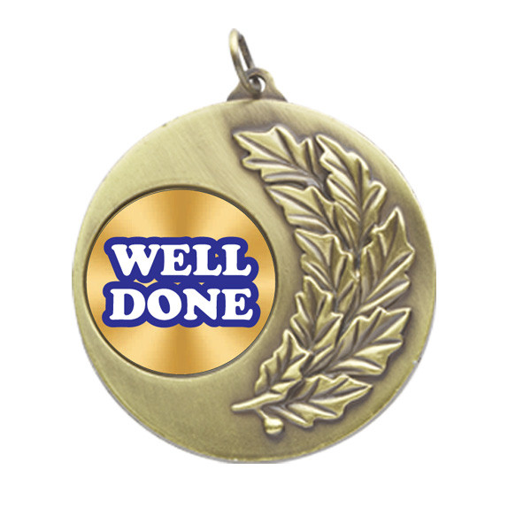 Well Done Laurel Wreath 50mm Medal