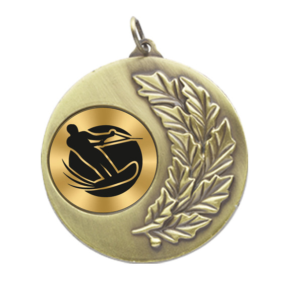 Water Skiing Laurel Wreath 50mm Medal