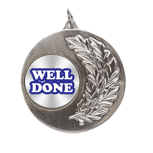 Well Done Laurel Wreath 50mm Medal
