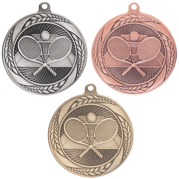 Typhoon Tennis Gold Silver Bronze Medals with Ribbons Optional Engraving 
