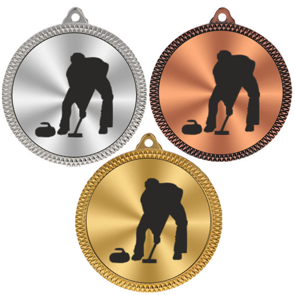 Curling 60mm Medal