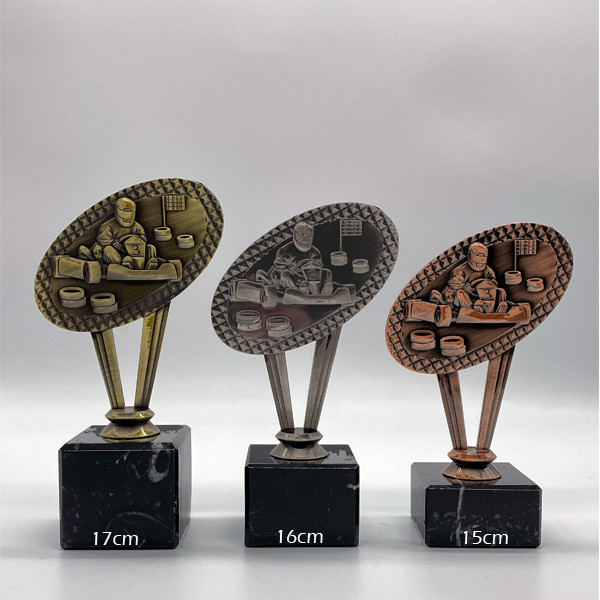 Metal Karting Award on Marble Base