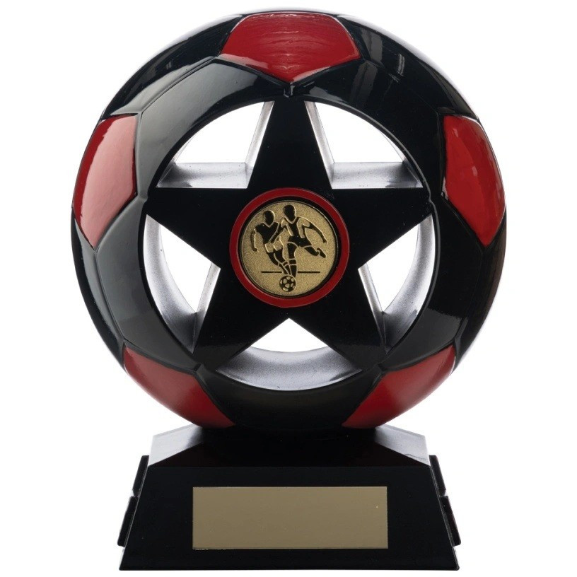 Two Tone Football Ball and Star in Black and Red?