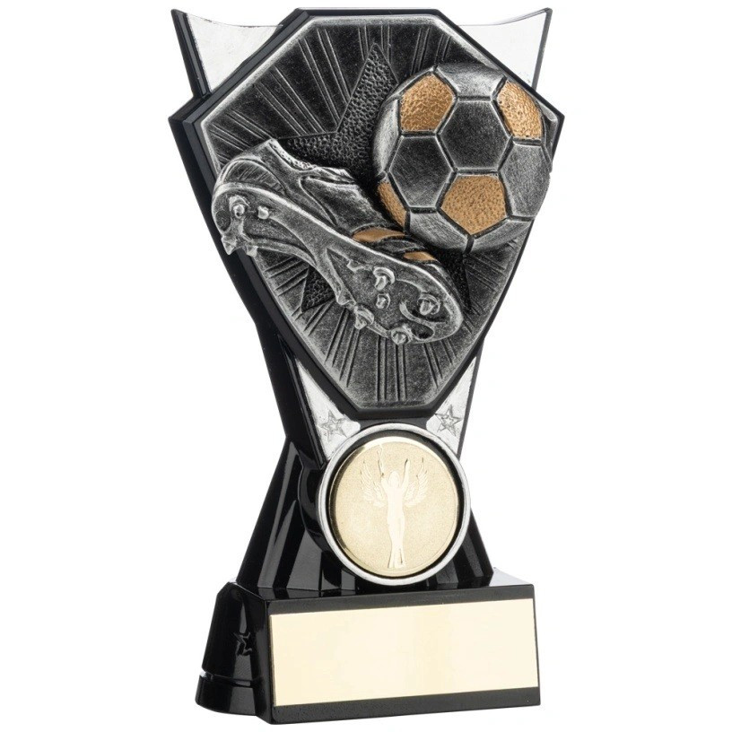 Two Tone Stand in Silver and Black with Football Trim