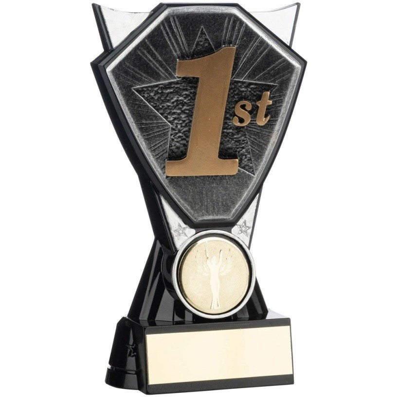 Two Tone Stand 1st Place Silver and Black