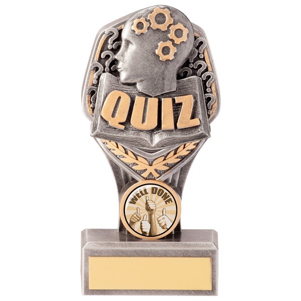 White/Silver Printed Glass Plaque With Quiz Insert Trophy 3 sizes free engraving 