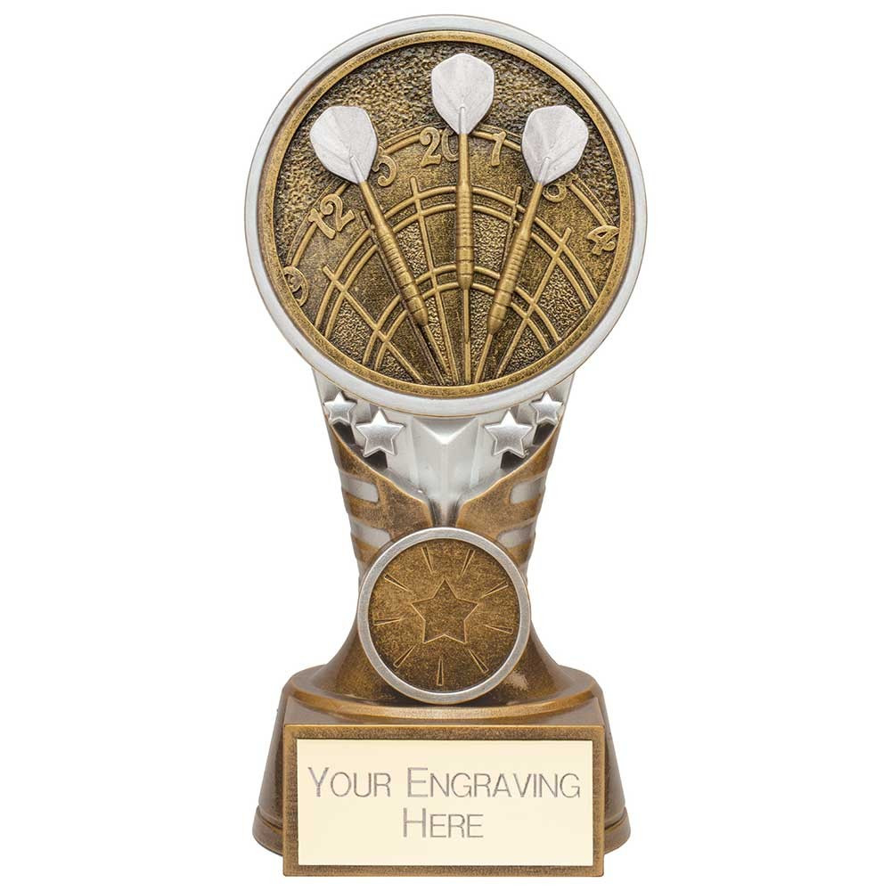 Ikon Tower Darts Award Antique Silver & Gold 