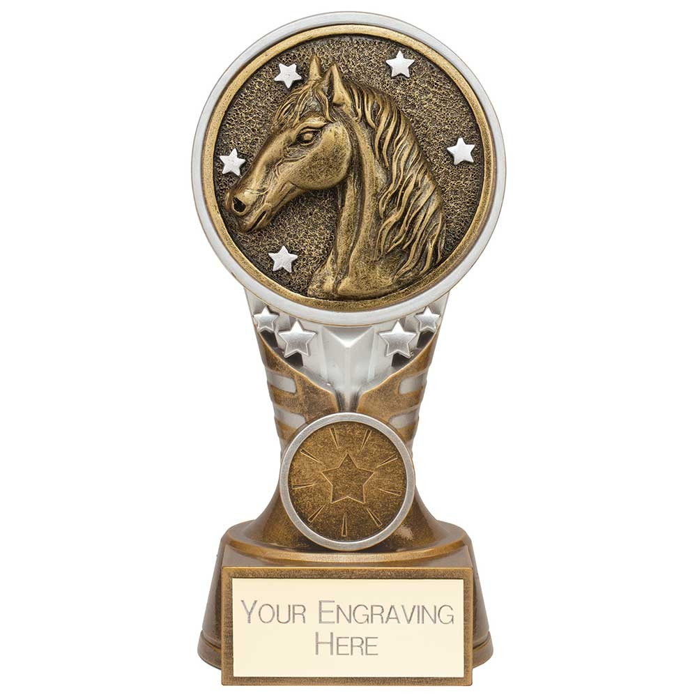 Ikon Tower Equestrian Award Antique Silver & Gold 