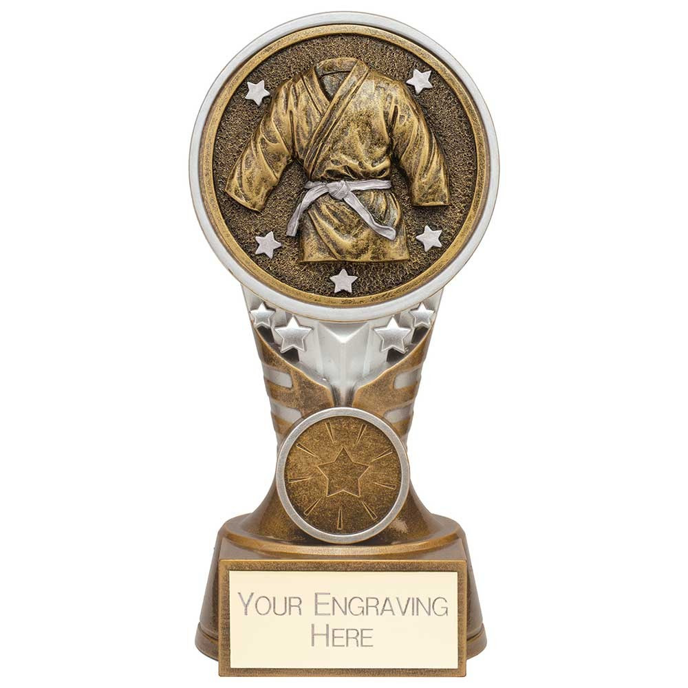 Ikon Tower Martial Arts Award Antique Silver & Gold 