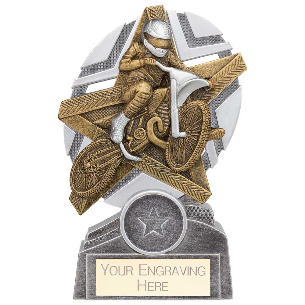 The Stars Motorcross Plaque Award Silver & Gold 